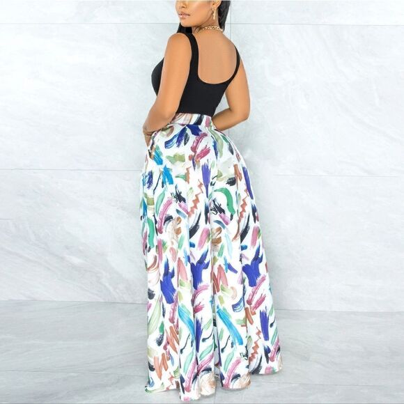 HIGH WAISTED FLARE PANTS Multicolored - Picture 3 of 5